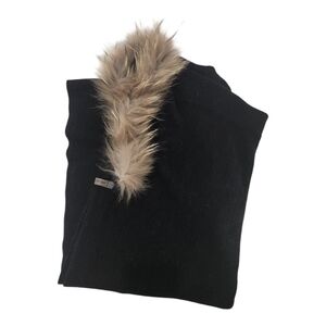 Foulard infini Rudsak en cachemire avec bordure en fourrure – Noir 🖤